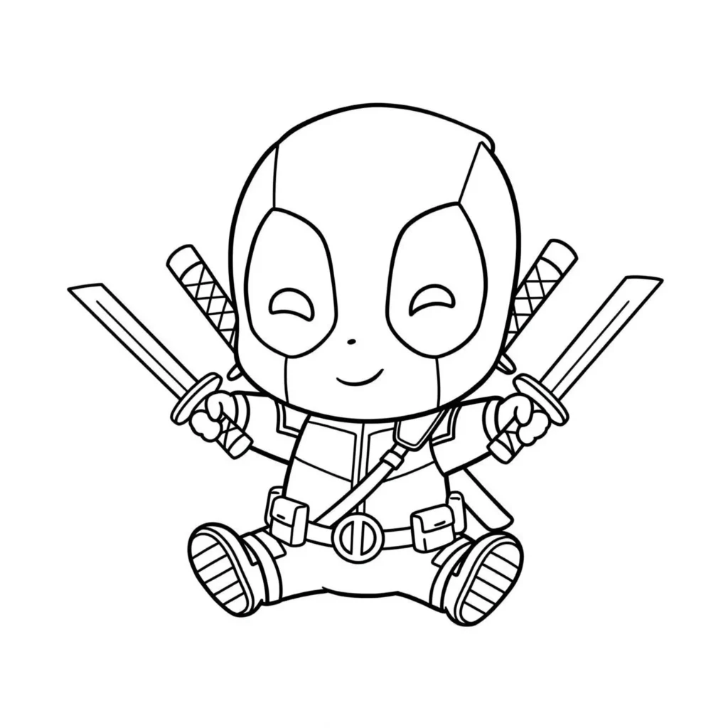 22 Deadpool Ausmalbilder Coole Marvel Malvorlage PDF drucken Baby Deadpool Ausmalbilder – süße und witzige Malvorlage von Deadpool als Babyfigur zum Ausmalen.