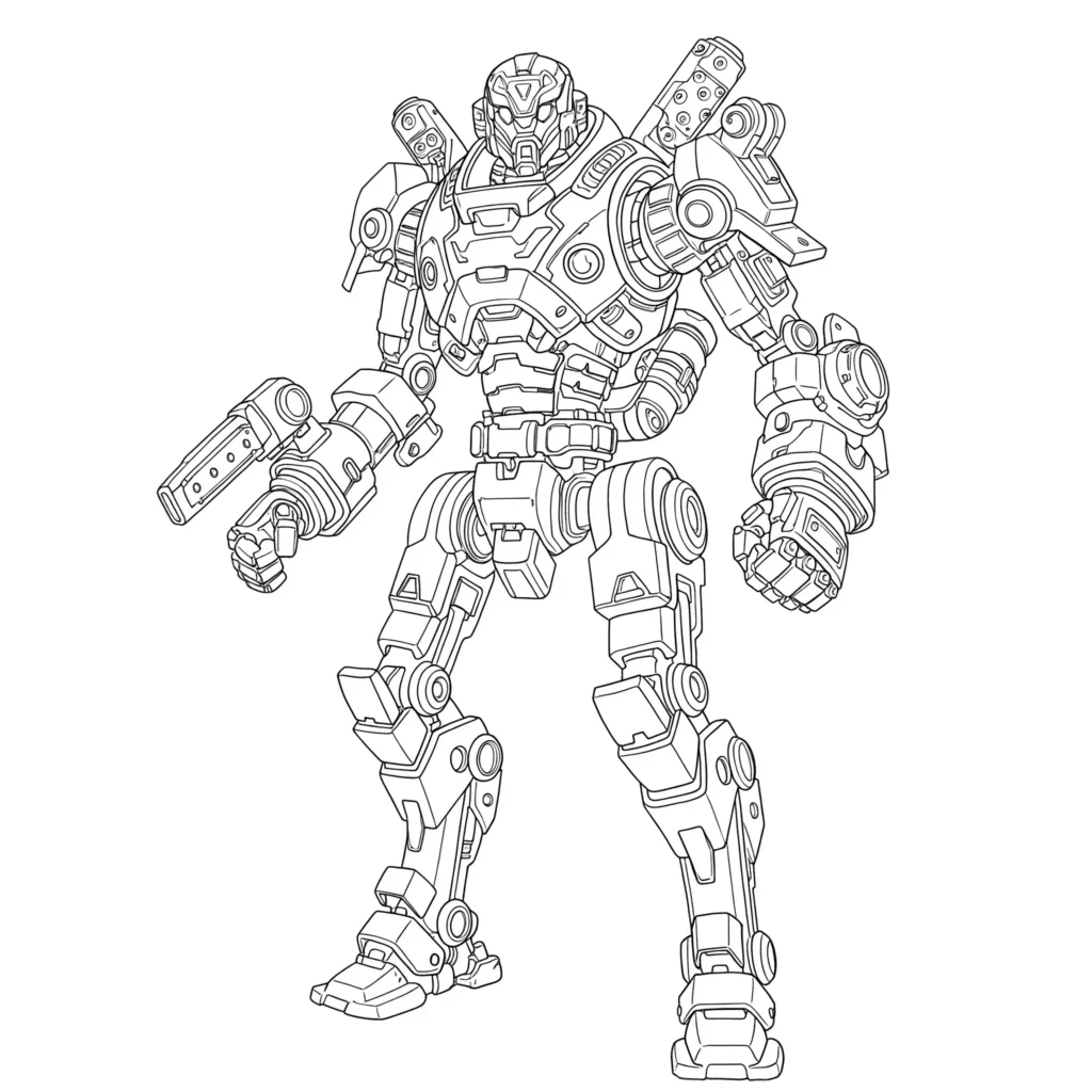 30 Roboter Ausmalbilder (Kostenlose Malvorlage PDF drucken) Fortnite Roboter Ausmalbilder – coole Mechs und Skins zum Ausmalen