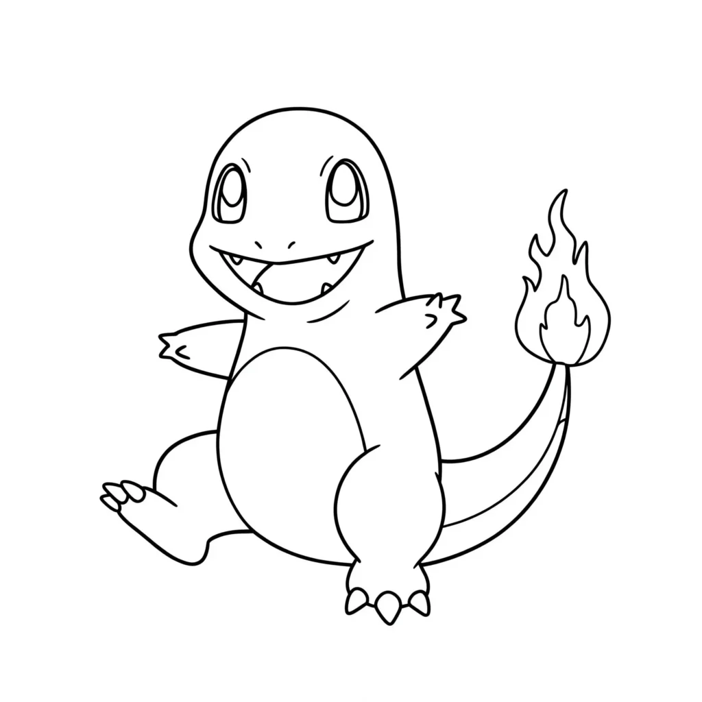 Glutexo Pokémon Ausmalbilder – Glumanda und Glutexo als Malvorlage im Wald