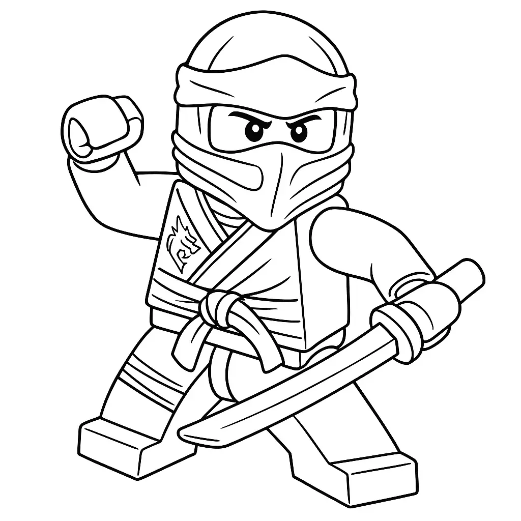 50 Ausmalbilder Lego Ninjago (Kostenlose Malvorlage Drucken) LEGO Ninjago Green Ninja Ausmalbild – Lloyd in grüner Ninja-Rüstung