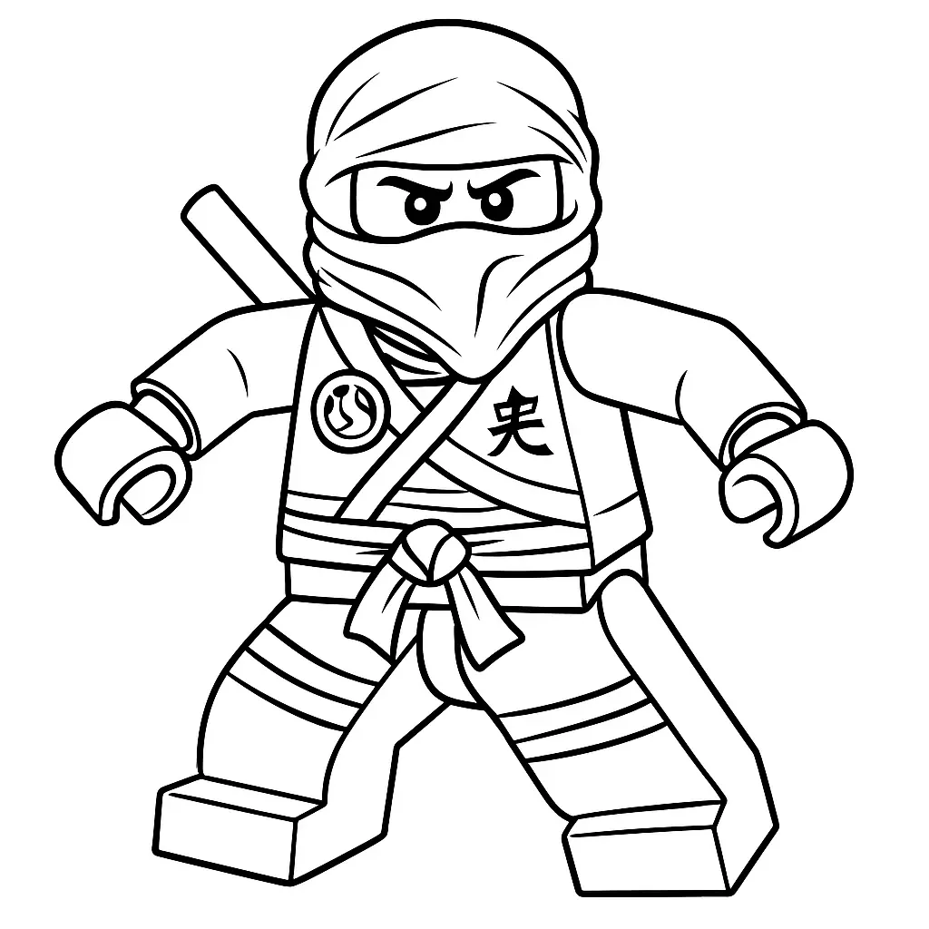 50 Ausmalbilder Lego Ninjago (Kostenlose Malvorlage Drucken) LEGO Ninjago Zane Ausmalbild – Ninja Zane in cooler Kampfhaltung
