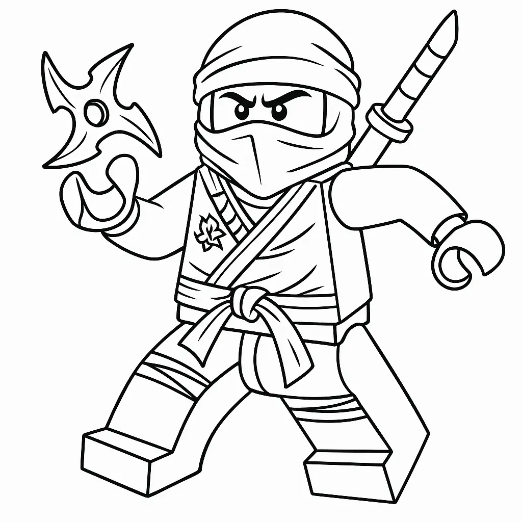 50 Ausmalbilder Lego Ninjago (Kostenlose Malvorlage Drucken) Lego Ninjago Ausmalbild – Ninja im Kampf mit Drache, zum kostenlosen Ausdrucken