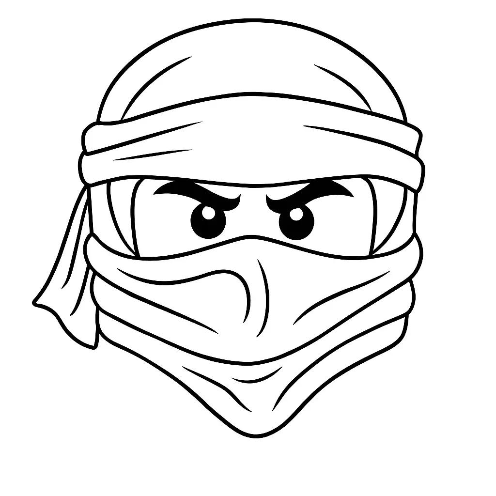 50 Ausmalbilder Lego Ninjago (Kostenlose Malvorlage Drucken) Ninjago Maske Ausmalbild – Detaillierte LEGO Ninja-Maske mit Stirnband und Augen