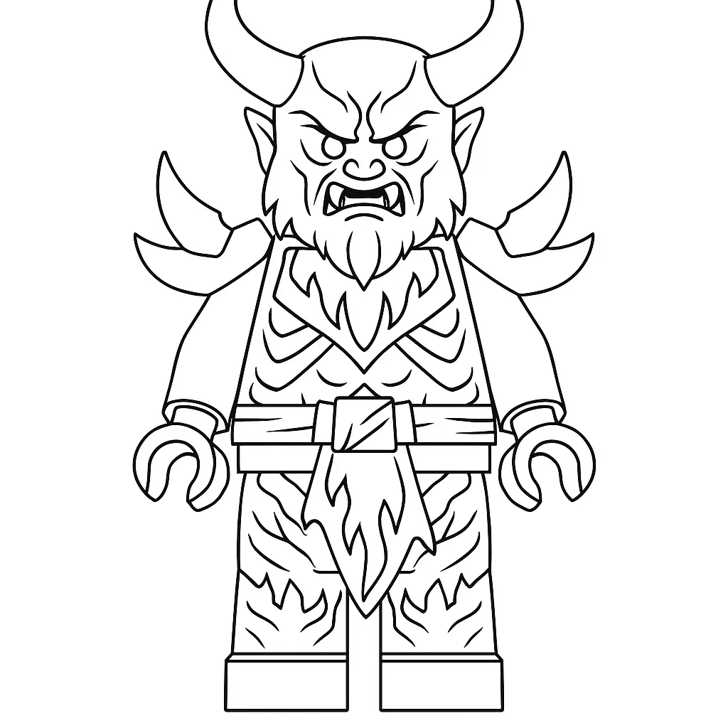 50 Ausmalbilder Lego Ninjago (Kostenlose Malvorlage Drucken) Ninjago Oni Ausmalbild – Dunkler LEGO Krieger mit Hörnern und Schattenrüstung