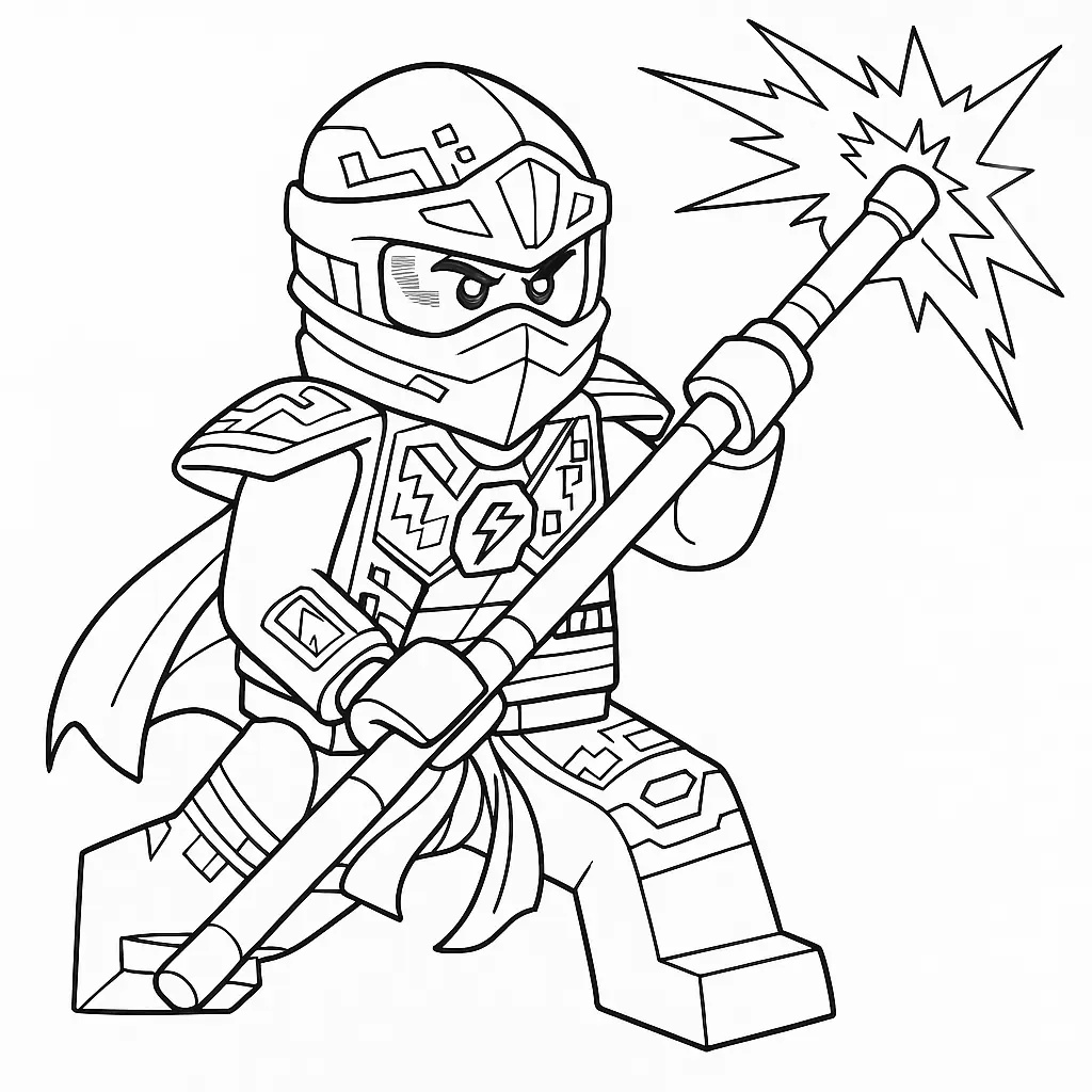 50 Ausmalbilder Lego Ninjago (Kostenlose Malvorlage Drucken) Ninjago Prime Empire Ausmalbild – Ninja im digitalen Anzug mit Energie-Waffe