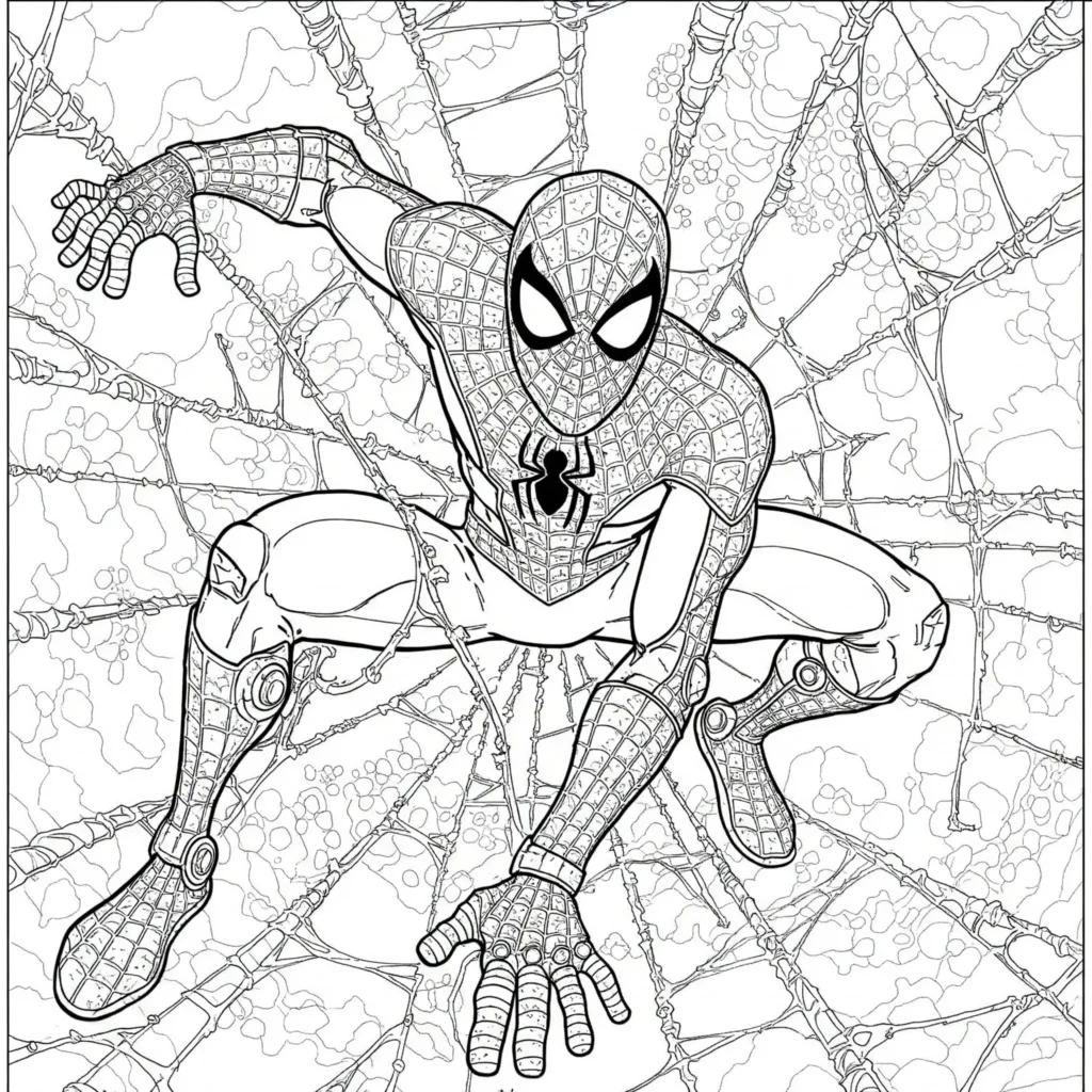 30 Roboter Ausmalbilder (Kostenlose Malvorlage PDF drucken) Spiderman als Roboter – spannende Ausmalbilder mit Superhelden-Technik