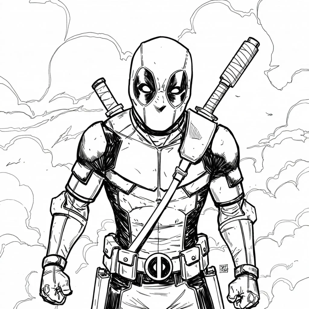 22 Deadpool Ausmalbilder Coole Marvel Malvorlage PDF drucken Superheld Deadpool Ausmalbilder – coole Malvorlage des Marvel-Helden Deadpool zum Ausmalen für Kinder und Erwachsene.