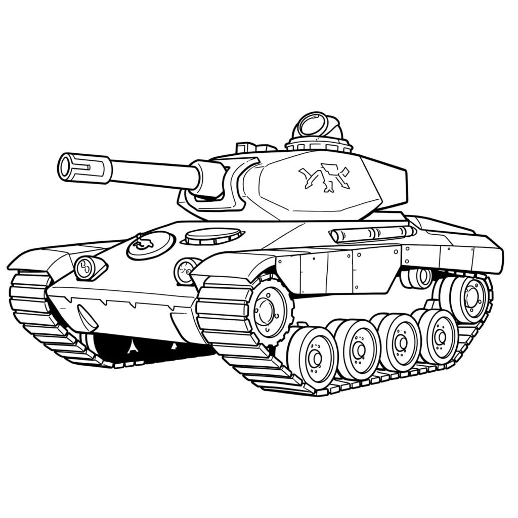 18 Panzer Ausmalbilder (Kostenlose Malvorlage zum Ausdrucken) Super Mario Panzer Ausmalbild – fantasievoller Kampfpanzer im Videospielstil