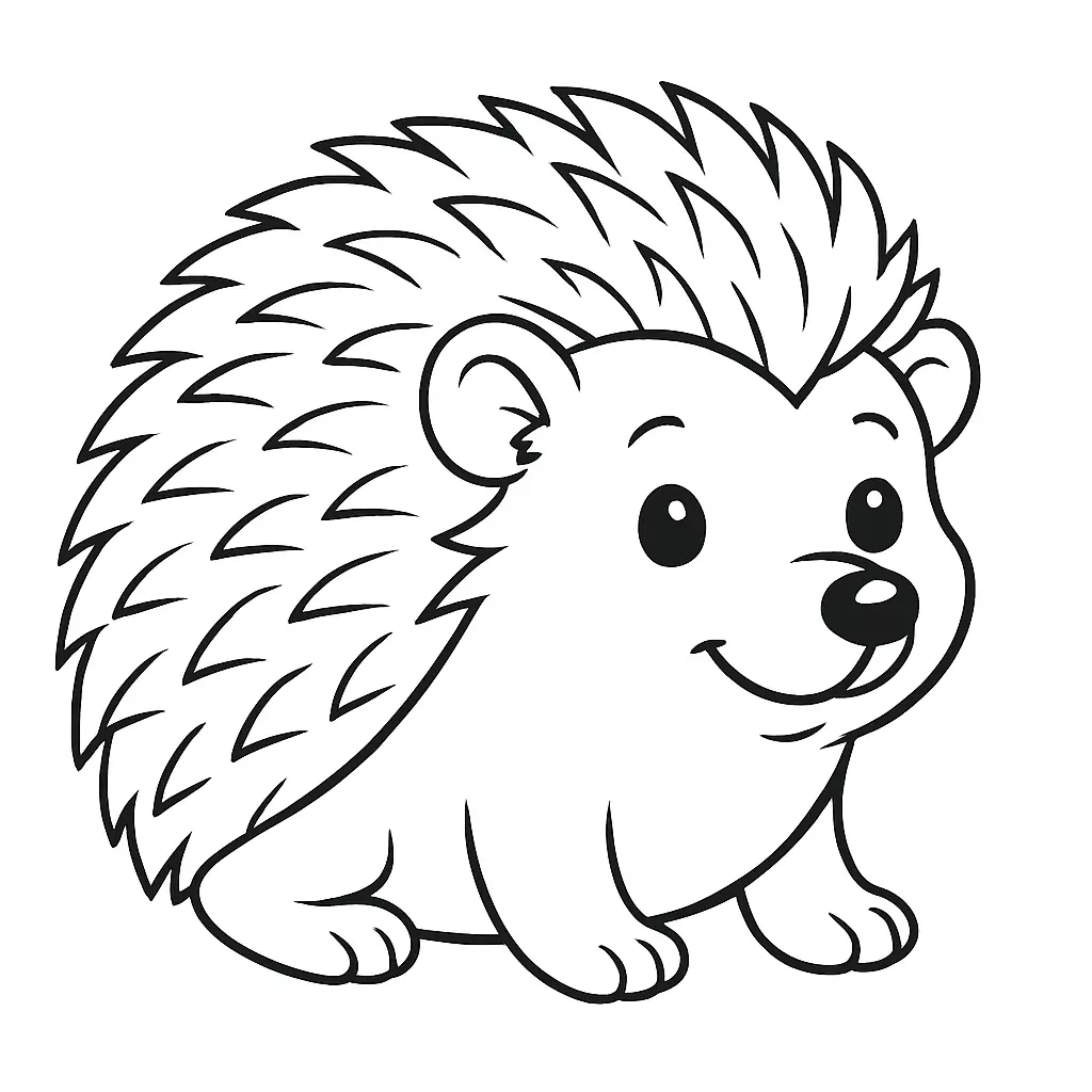 28 Ausmalbilder Igel (Kostenlose Malvorlage PDF zum drucken) Lustiges Clipart Igel Ausmalbild – einfache Linien und süßes Design für Kinder