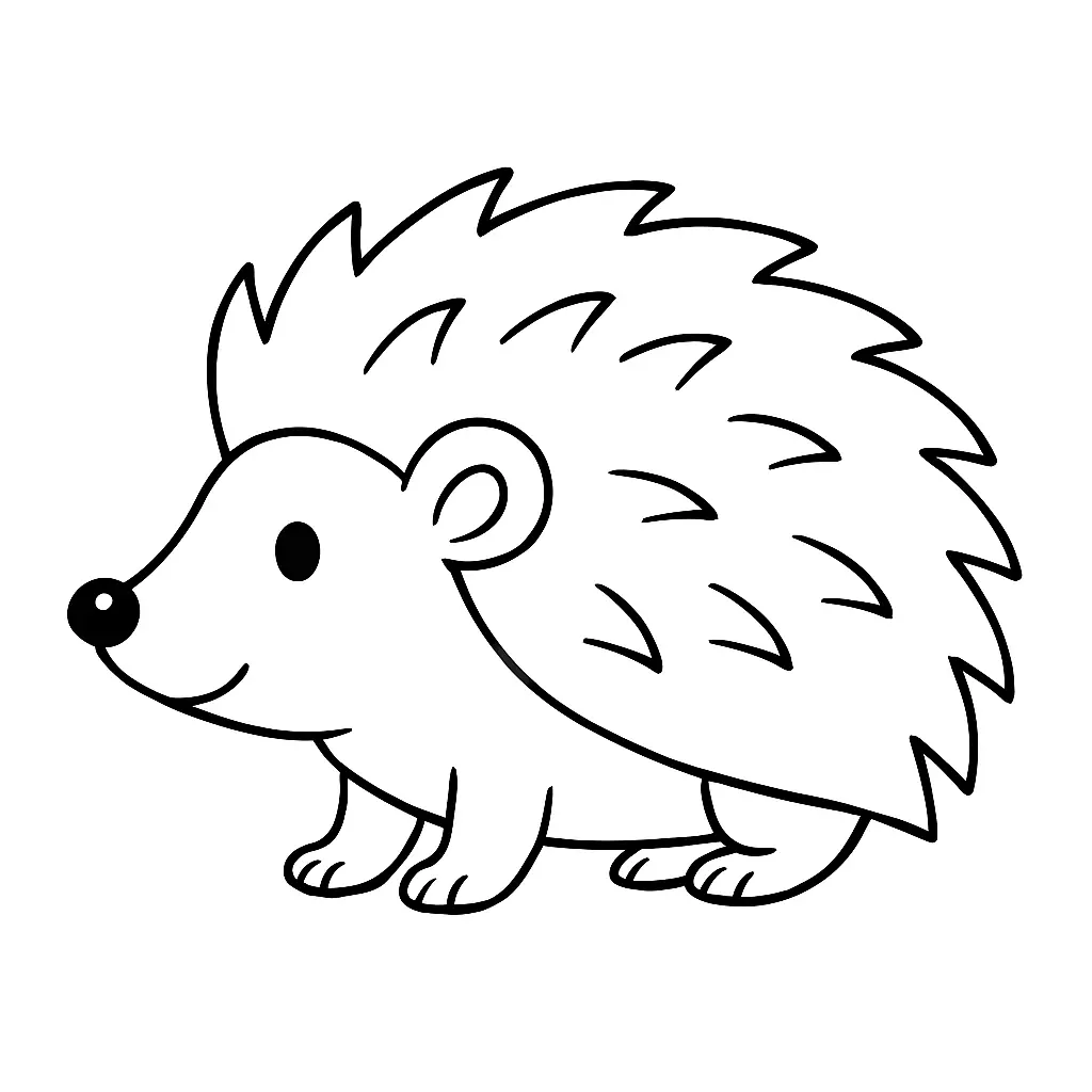 28 Ausmalbilder Igel (Kostenlose Malvorlage PDF zum drucken) Einfaches Igel Ausmalbild für Kinder – klare Linien, freundliches Design