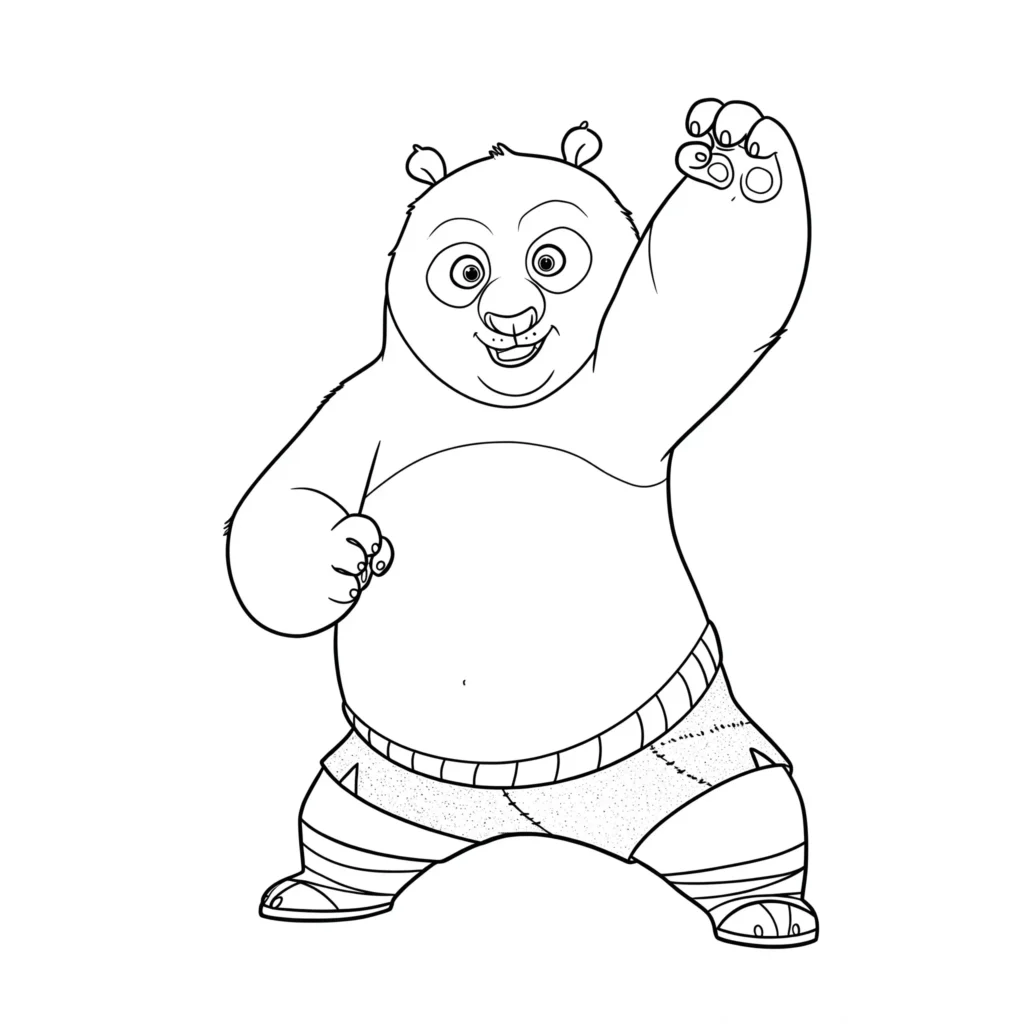 18 Panda Ausmalbilder (Kostenlose Malvorlagen zum Ausdrucken) Kampfkunst Panda Ausmalbild – Panda in Kung-Fu-Pose zum Ausdrucken