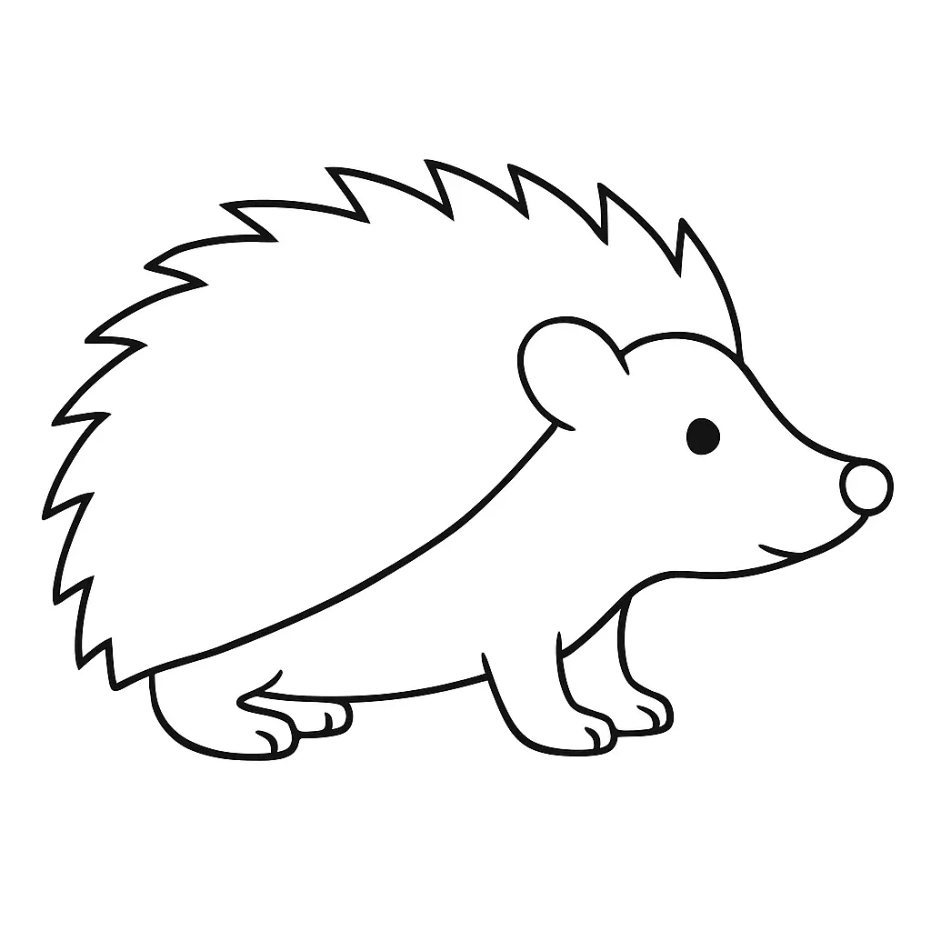 28 Ausmalbilder Igel (Kostenlose Malvorlage PDF zum drucken) Einfache Igel Umriss Malvorlage – klare Linien für Kinder
