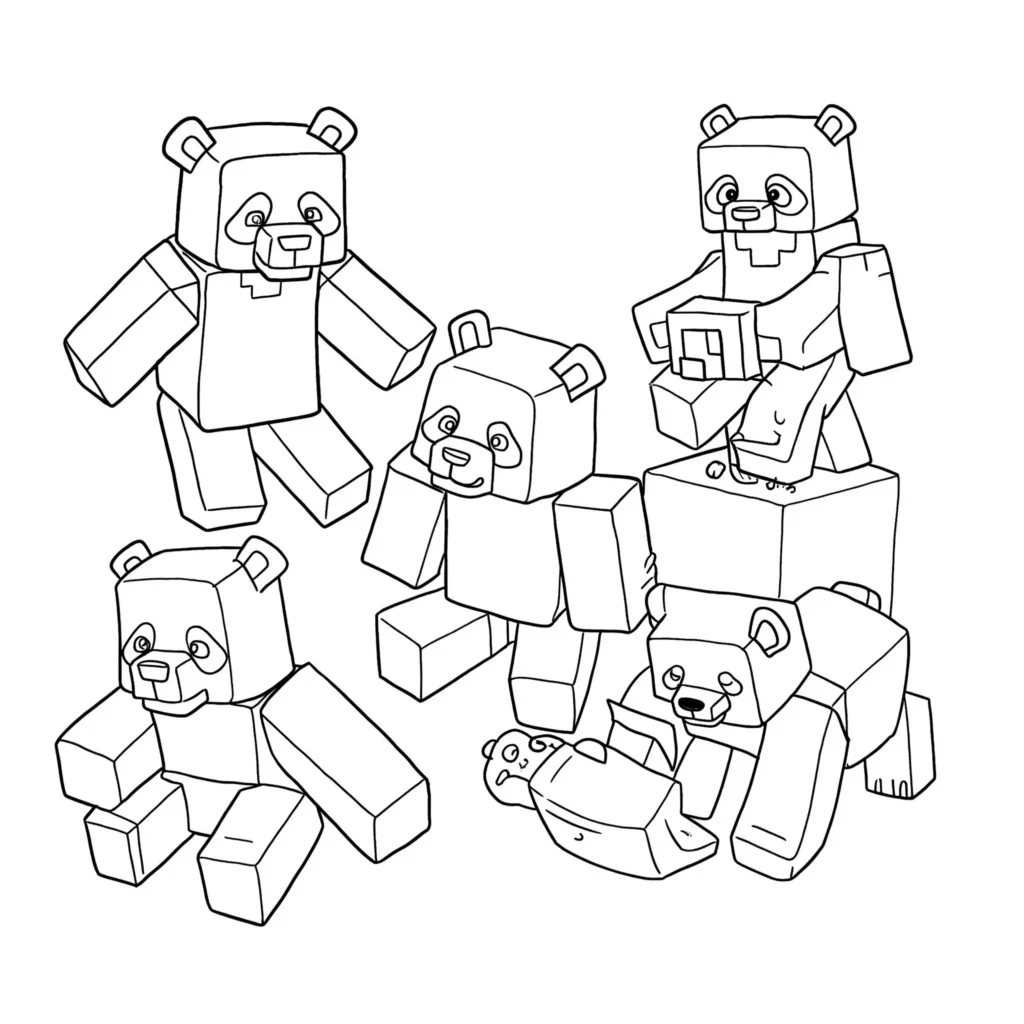 18 Panda Ausmalbilder (Kostenlose Malvorlagen zum Ausdrucken) Minecraft Panda Ausmalbilder – Panda Charaktere zum Ausdrucken