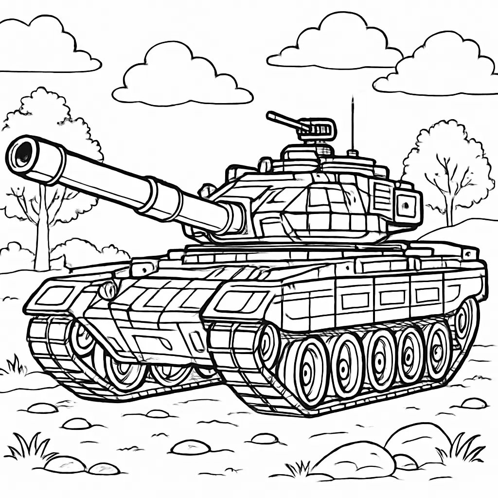 18 Panzer Ausmalbilder (Kostenlose Malvorlage zum Ausdrucken) Panzer Ausmalbilder – realistischer Panzer zum Ausmalen für Kinder und Erwachsene
