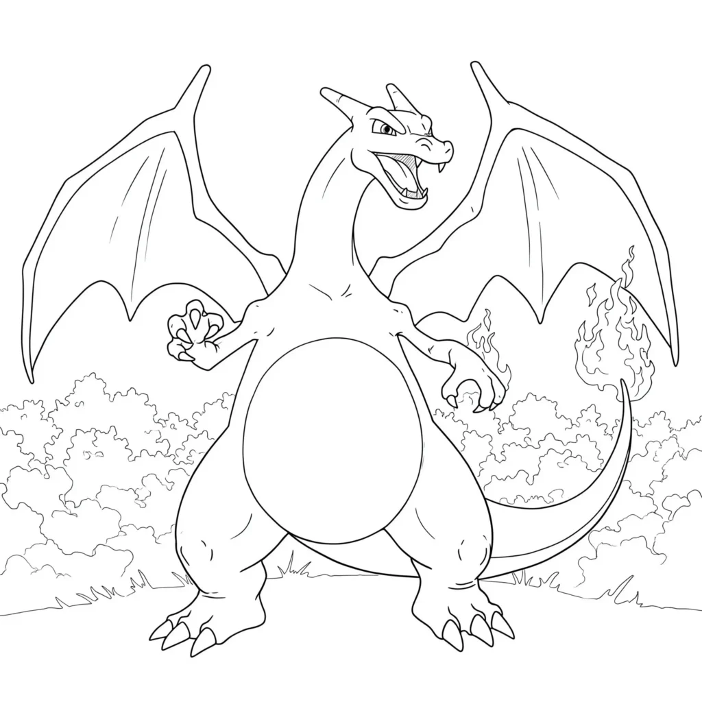 20 Glurak Ausmalbilder (Gratis Malvorlage zum Ausdrucken) pokemon ausmalbilder glurak dynamax mit riesigem Glurak in Aktion