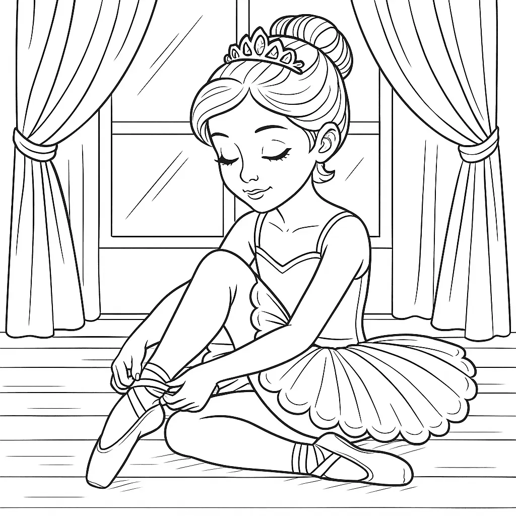 20 Ausmalbilder Ballerina (Gratis Malvorlage zum Ausdrucken) Ausmalbilder Ballerina die ihre Ballettschuhe bindet – perfekt für kreative Kinder zum Ausdrucken und Ausmalen