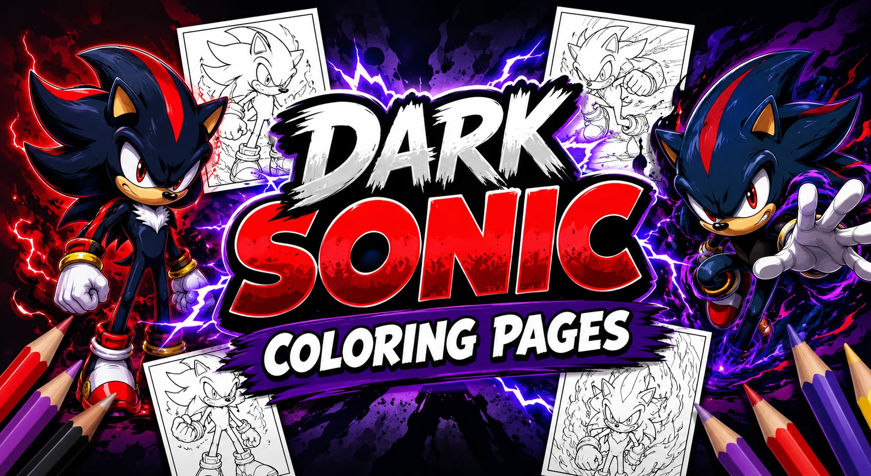 Dark Sonic Coloring Pages