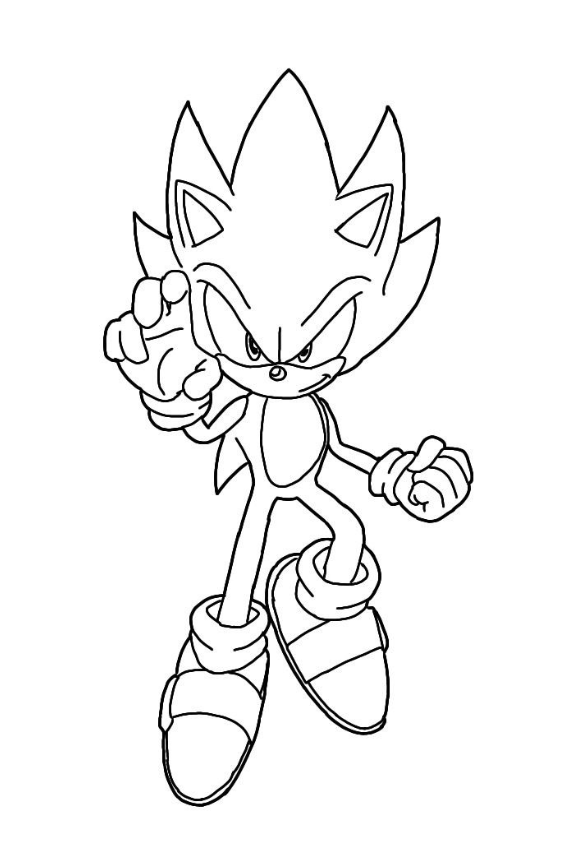 Dark Sonic Coloring Pages – Free Printable for Kids & Adults Dark Sonic flies high