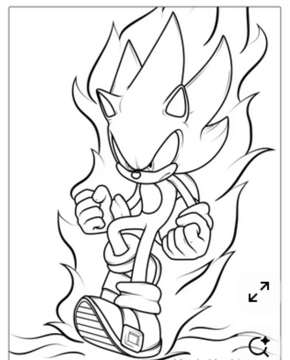 Dark Sonic Coloring Pages – Free Printable for Kids & Adults Dark Sonic looks pretty angry