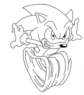 Dark Sonic Coloring Pages – Free Printable for Kids & Adults Dark Sonic racing ahead at full speed