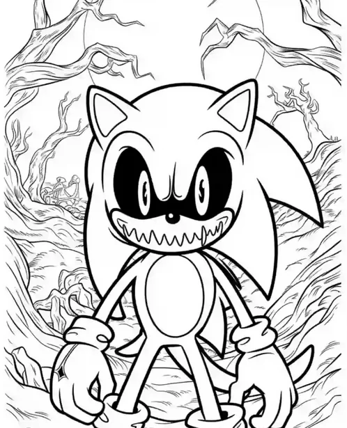 Sonic.exe Coloring Pages – Free Printable for Kids & Adults Evil rises around evil Soni