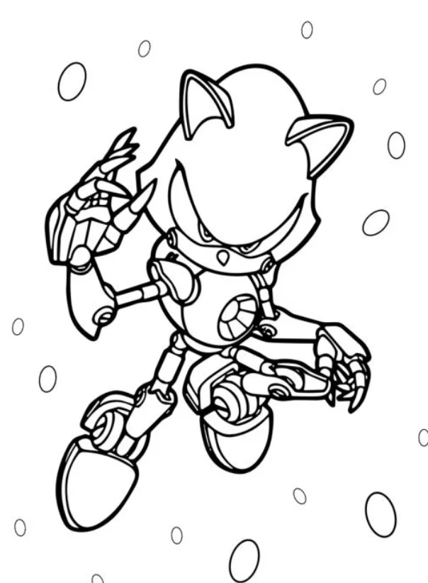 Metal Sonic Coloring Pages - Free Printable for Kids & Adults Metal Sonic ready to fight