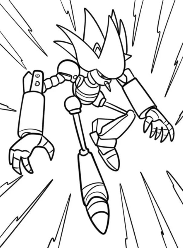 Metal Sonic Coloring Pages - Free Printable for Kids & Adults This Metal Sonic coloring page shows the hedgehog in a new transformation.
