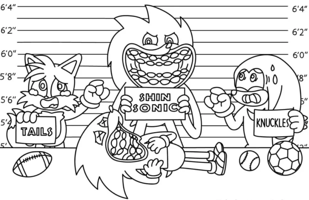Shin Sonic Coloring Pages – Free Printable for Kids & Adults Shin Sonic’s baby being killed