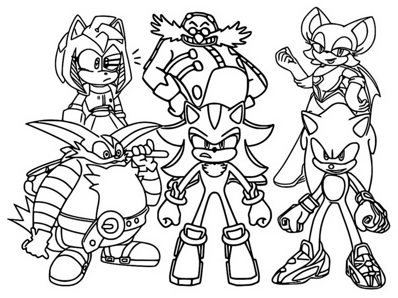 Sonic Prime Coloring Pages - Free Printable for Kids & Adults Sonic Prime characters