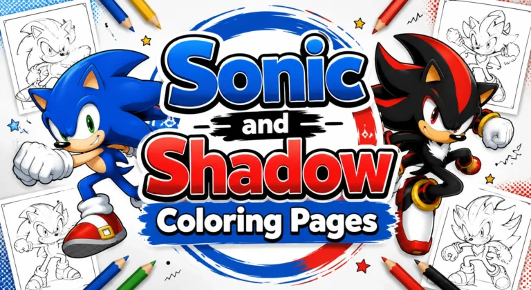 Sonic and Shadow Coloring Pages - Free Printable for Kids & Adults Shadow Sonic Coloring Pages