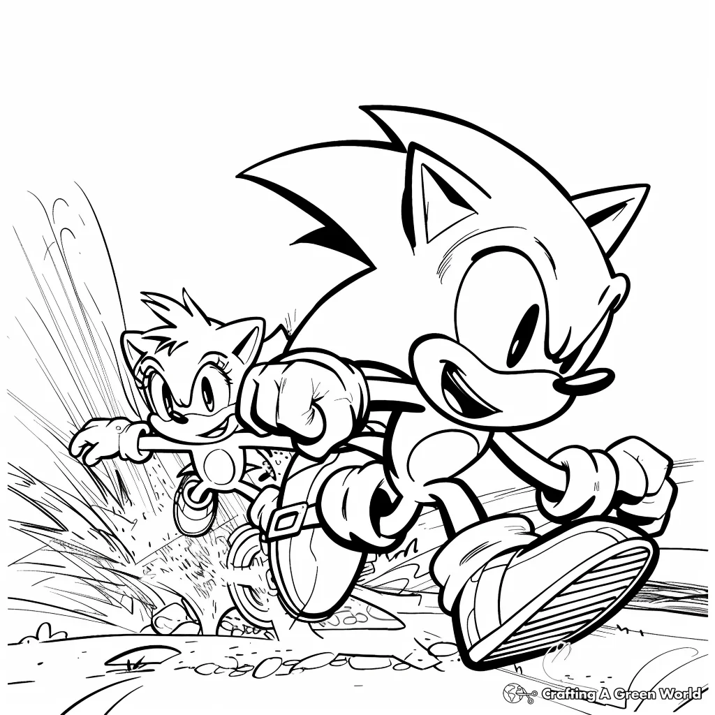 Sonic Boom Coloring Pages - Free Printable for Kids & Adults Sonic and Tails enjoy a joyful moment together