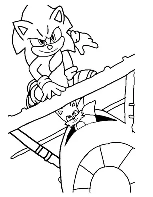 Sonic 2 Coloring Pages – Free Printable for Kids & Adults Sonic and Tails fly in a plane