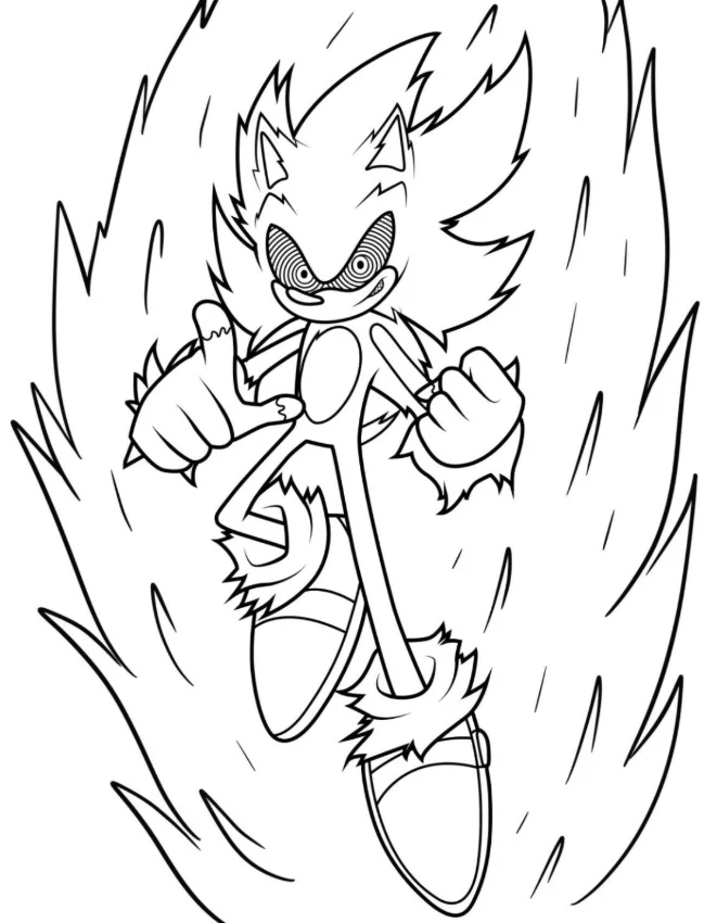 Sonic.exe Coloring Pages – Free Printable for Kids & Adults Sonic exe. Shows him powering up for battle