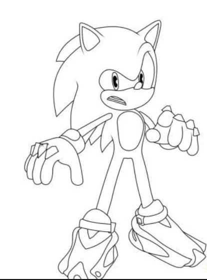 Sonic Prime Coloring Pages - Free Printable for Kids & Adults Sonic gives a very weird and confused look