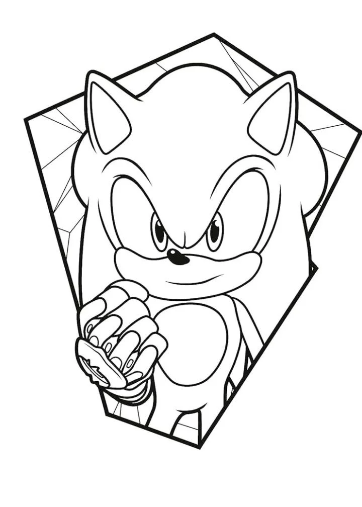Sonic Prime Coloring Pages - Free Printable for Kids & Adults Sonic peeks from a little window-like space