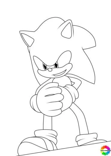 Sonic Prime Coloring Pages - Free Printable for Kids & Adults Sonic planning something mischievous