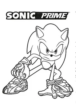 Sonic Prime Coloring Pages - Free Printable for Kids & Adults Sonic ready to fight with rage