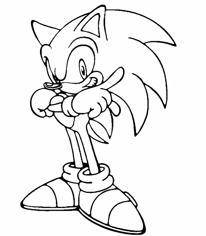 Sonic Boom Coloring Pages - Free Printable for Kids & Adults Sonic standing with his arms folded