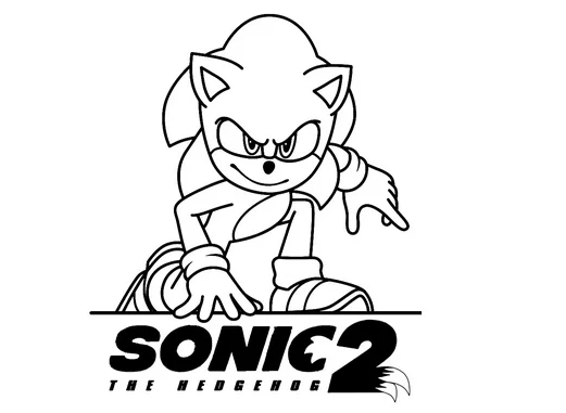 Sonic 2 Coloring Pages – Free Printable for Kids & Adults Sonic stands with immense courage