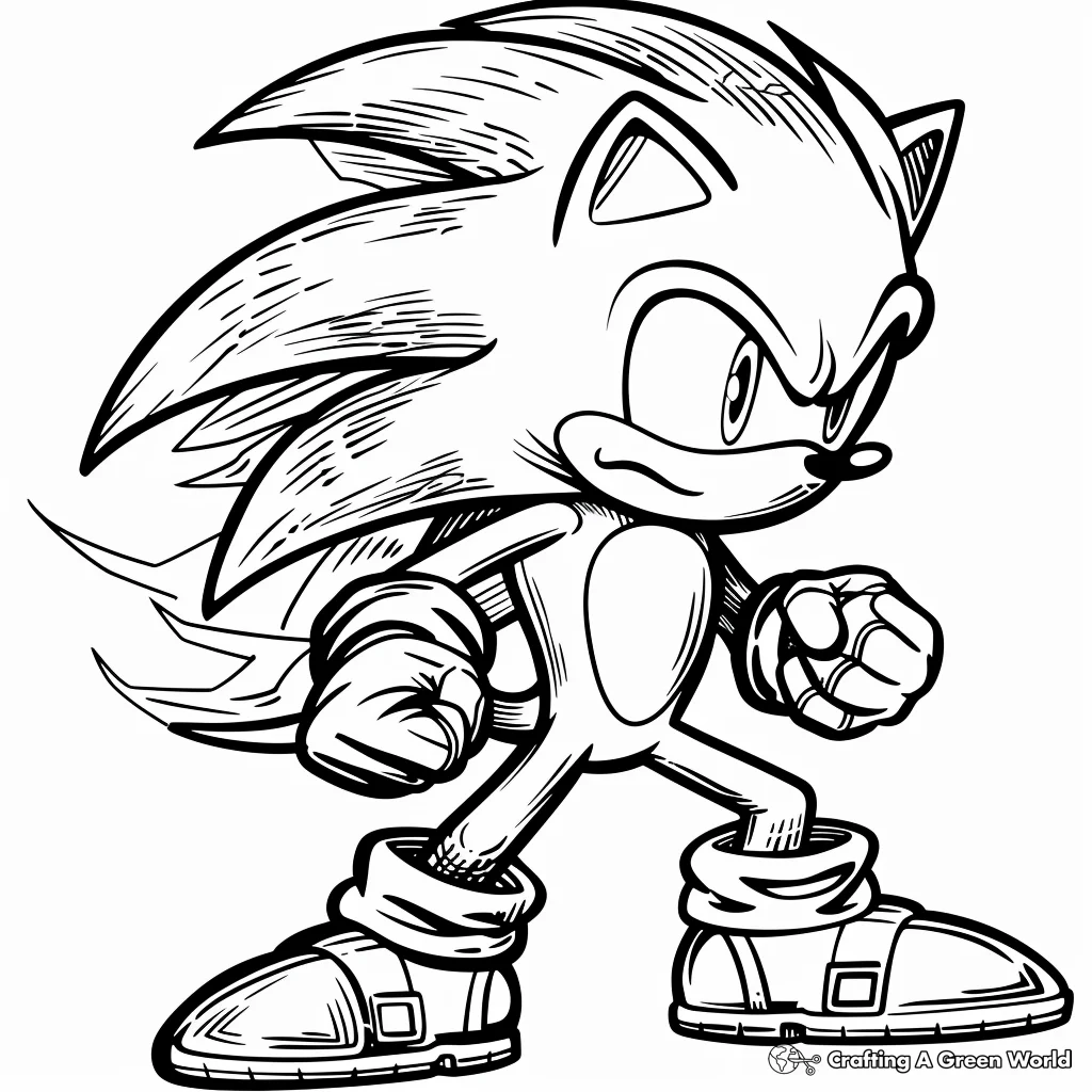 Sonic Boom Coloring Pages - Free Printable for Kids & Adults Sonic transforming into a speedier