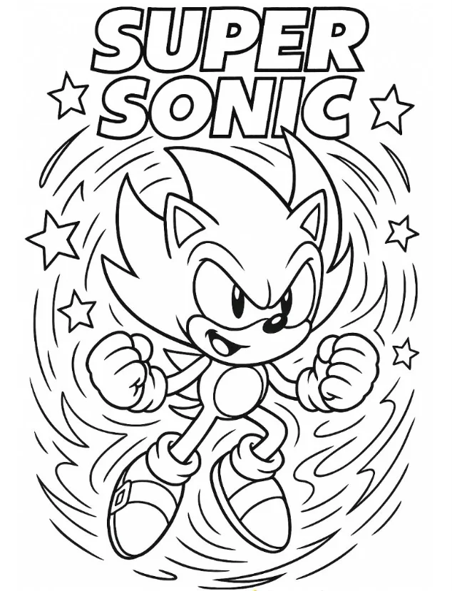 Sonic the Hedgehog Coloring Pages - Free Printable for Kids & Adults Sonic transforms into Super Sonic, who has even more speed than Sonic himself