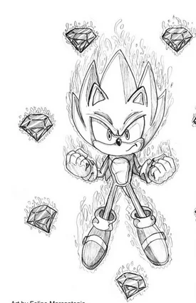 Dark Sonic Coloring Pages – Free Printable for Kids & Adults The Dark Sonic coloring page shows Sonic surrounded by diamonds