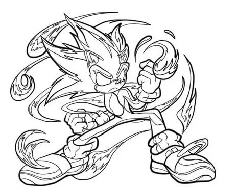 Dark Sonic Coloring Pages – Free Printable for Kids & Adults This Dark Sonic coloring page displays Dark Sonic showing off his powers