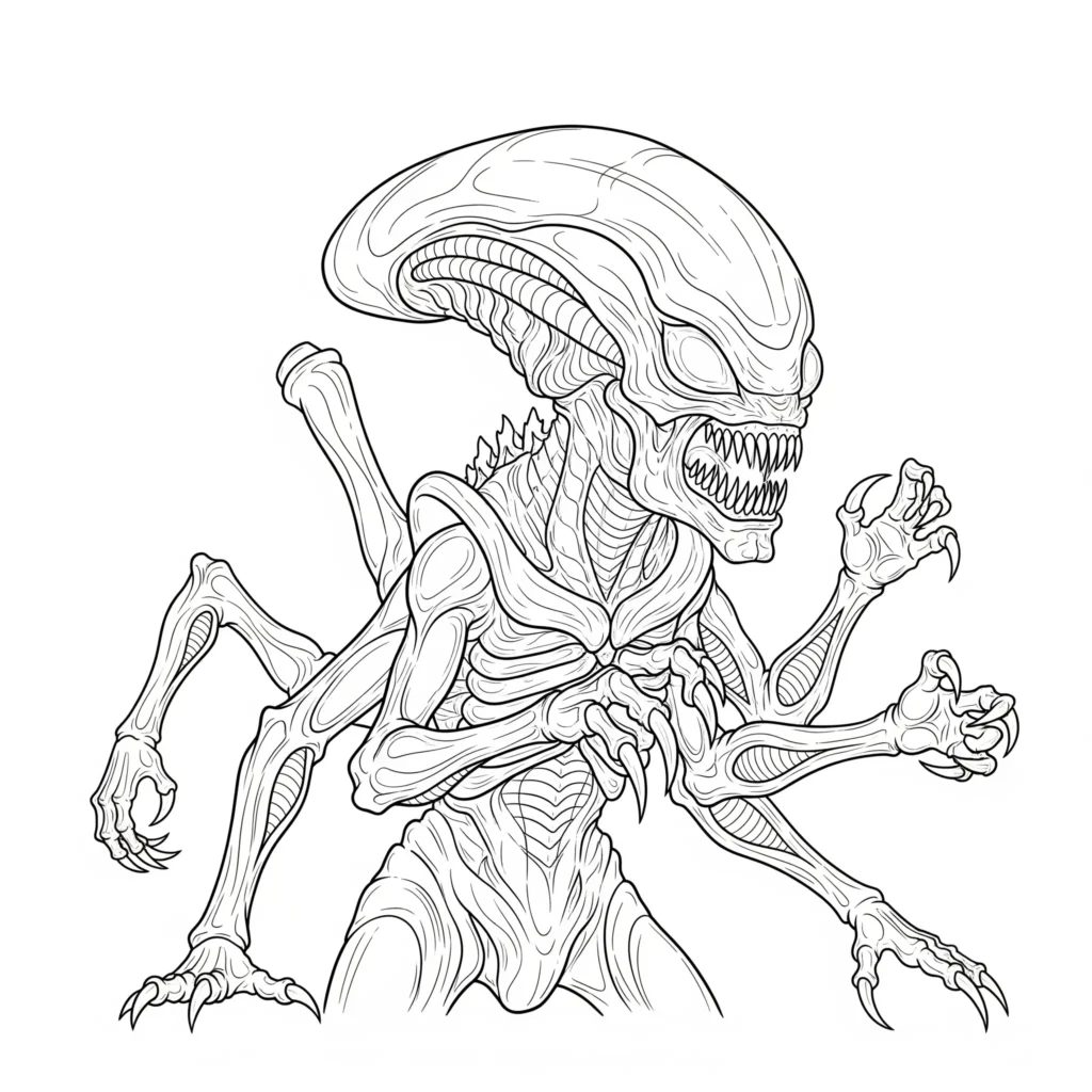 14 Monster Ausmalbilder (Malvorlage für Kinder und Erwachsene) Ausmalbild eines Alien Monsters für Kinder zum Ausdrucken und Ausmalen kostenlos