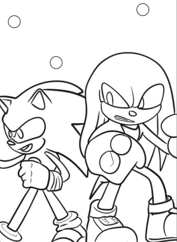 Sonic, Tails, and Knuckles coloring pages – Free Printable for Kids & Adults both partners teaming up to work together