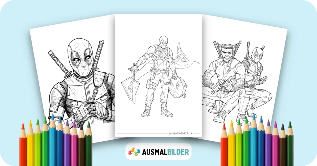 22 Deadpool Ausmalbilder Coole Marvel Malvorlage PDF drucken Deadpool Ausmalbilder kostenlose Malvorlagen zum Ausdrucken für Kinder und Erwachsene