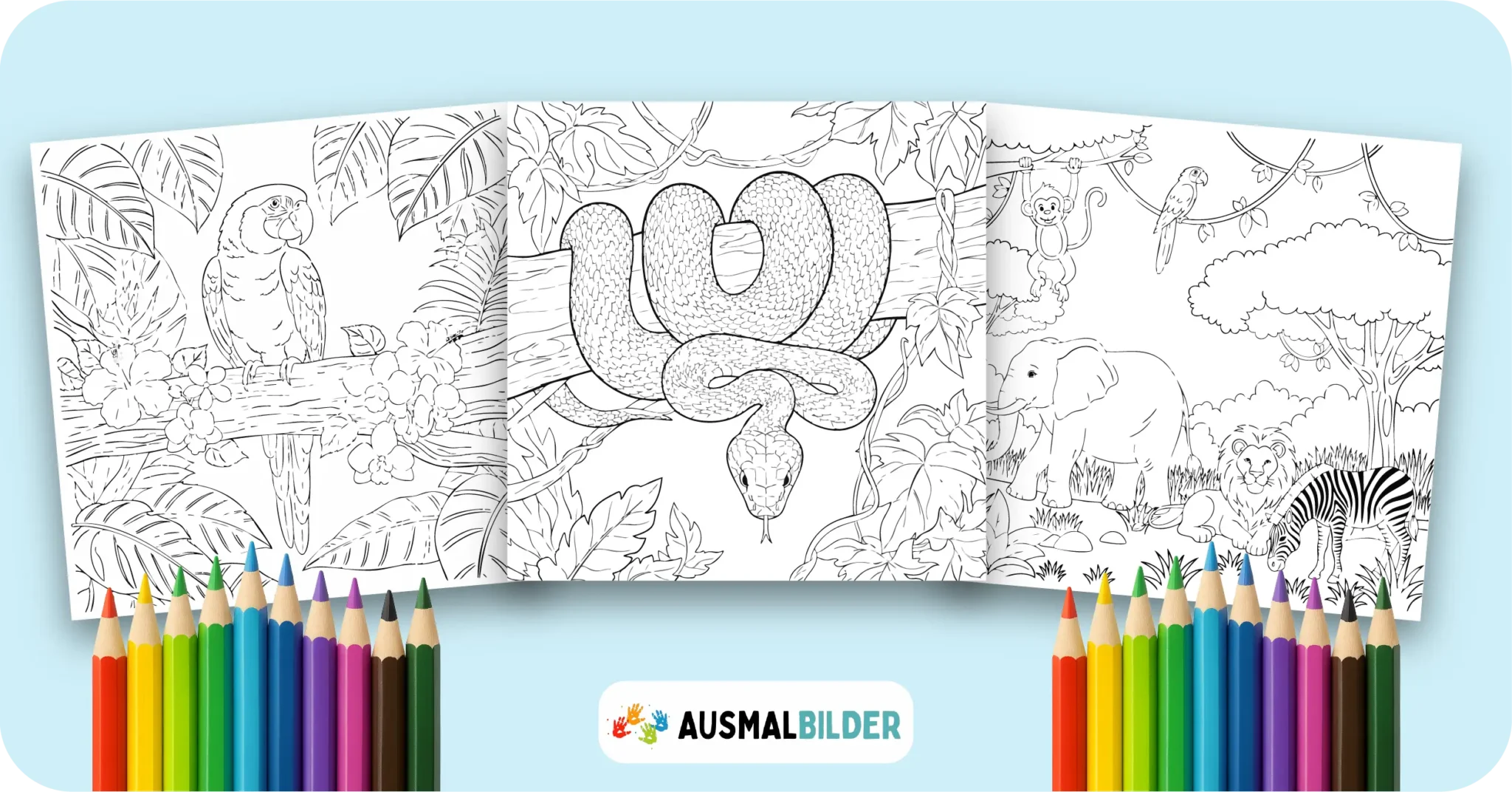 20 Dschungel Ausmalbilder (Gratis Malvorlage zum Ausdrucken) Dschungel Ausmalbilder kostenlose Malvorlagen zum Ausdrucken für Kinder und Erwachsene