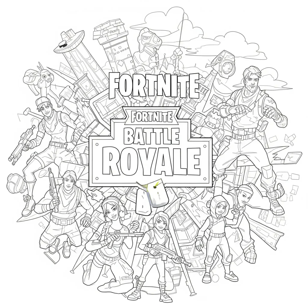40+ Fortnite Ausmalbilder (Gratis Malvorlage zum Ausdrucken) Fortnite Battle Royale Logo – Ausmalbild gratis zum Herunterladen und Ausmalen