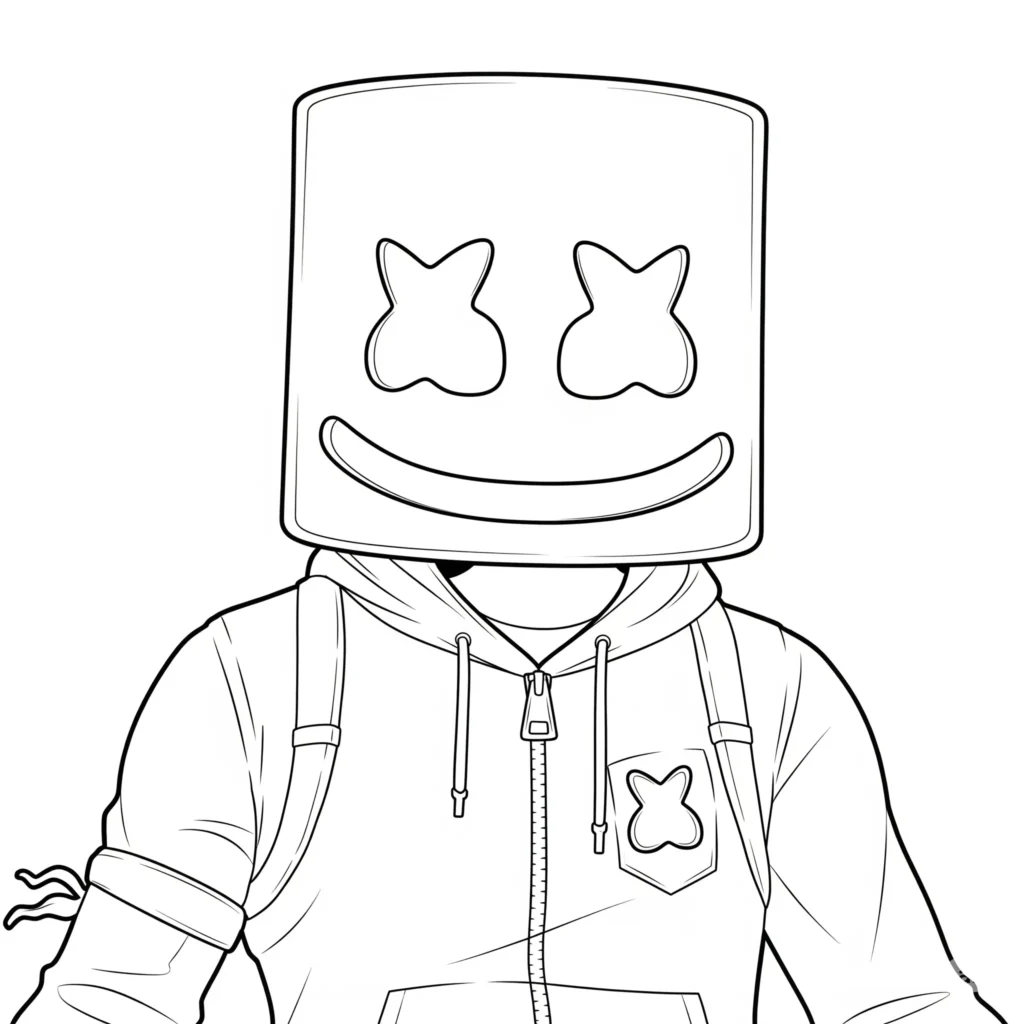 40+ Fortnite Ausmalbilder (Gratis Malvorlage zum Ausdrucken) Cooles Fortnite Marshmello Skin Ausmalbild – perfekt zum kostenlosen Ausdrucken und Ausmalen für Fans