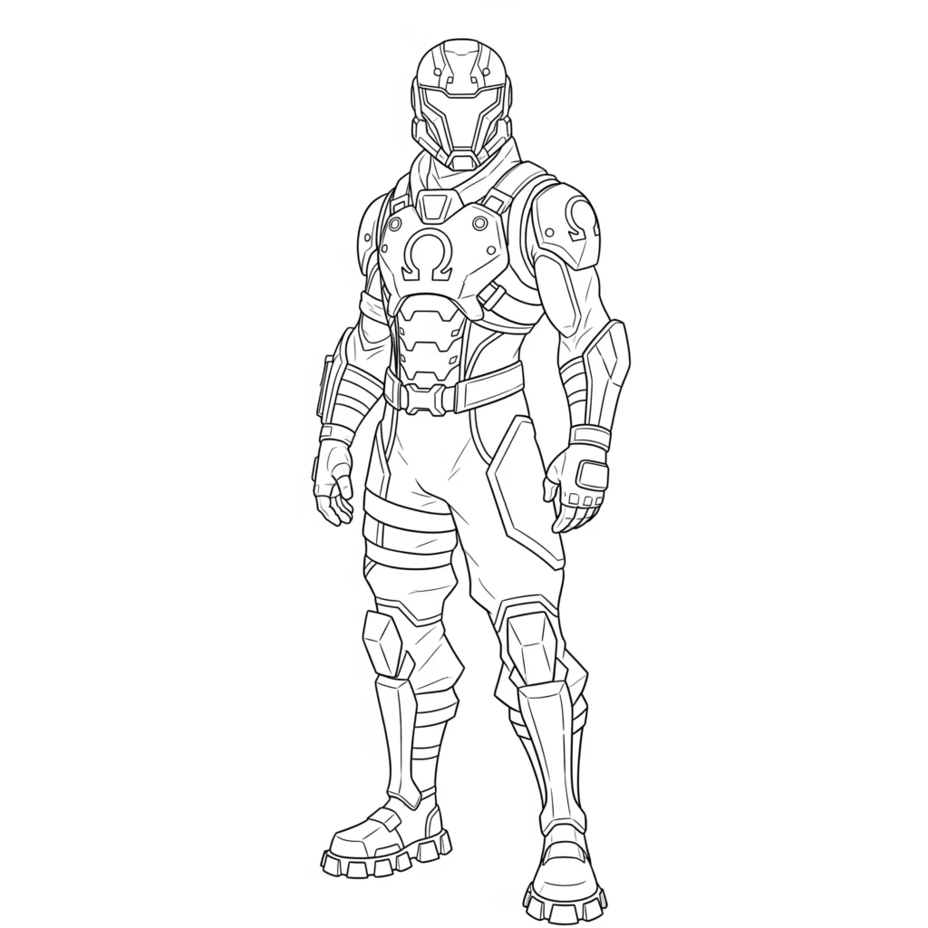 40+ Fortnite Ausmalbilder (Gratis Malvorlage zum Ausdrucken) Ausmalbild des Fortnite Omega Skins – kostenlos druckbare Vorlage für Fans des Spiels